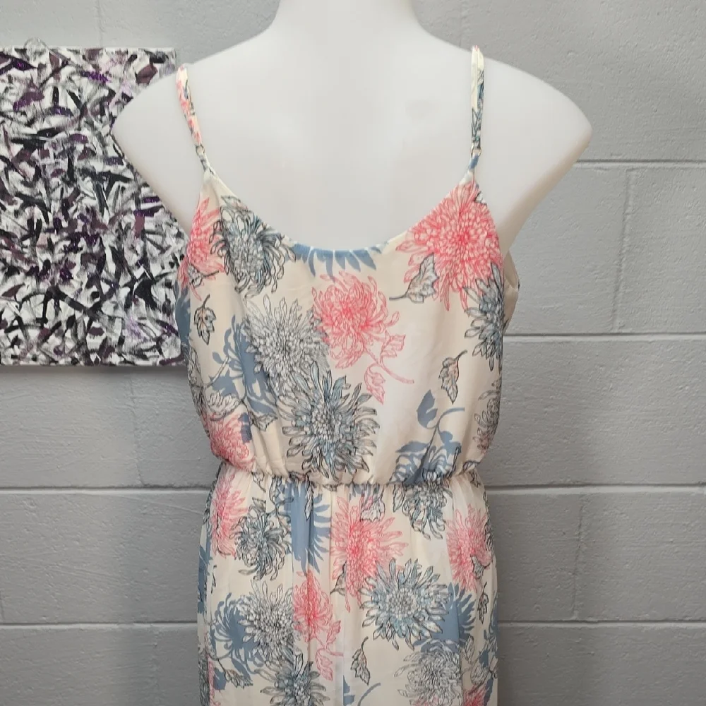 Lush Floral Maxi Dress in Pink and Blue - Picture 6 of 9